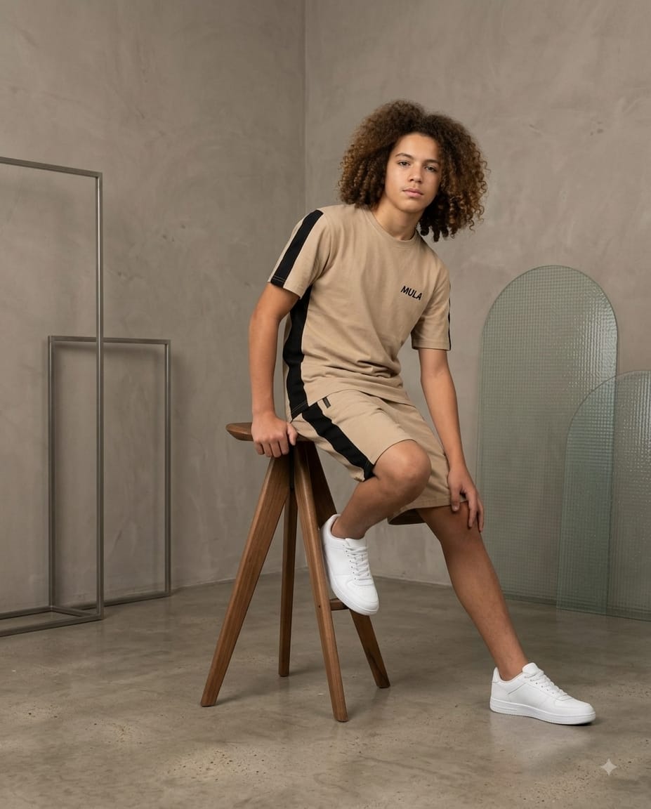 ترنج أولادي صيفي Urban Stripe - طقم قطن قطعتين - مقاسات 6 إلى 16